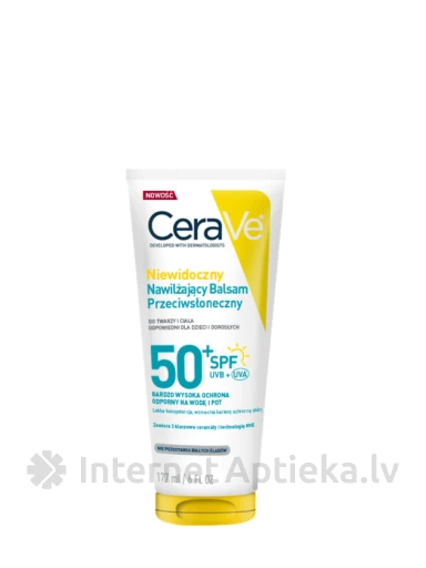 CeraVe Invisible Hydrating saules aizsargkrēms 50+ SPF, 177 ml | internetaptieka.lv