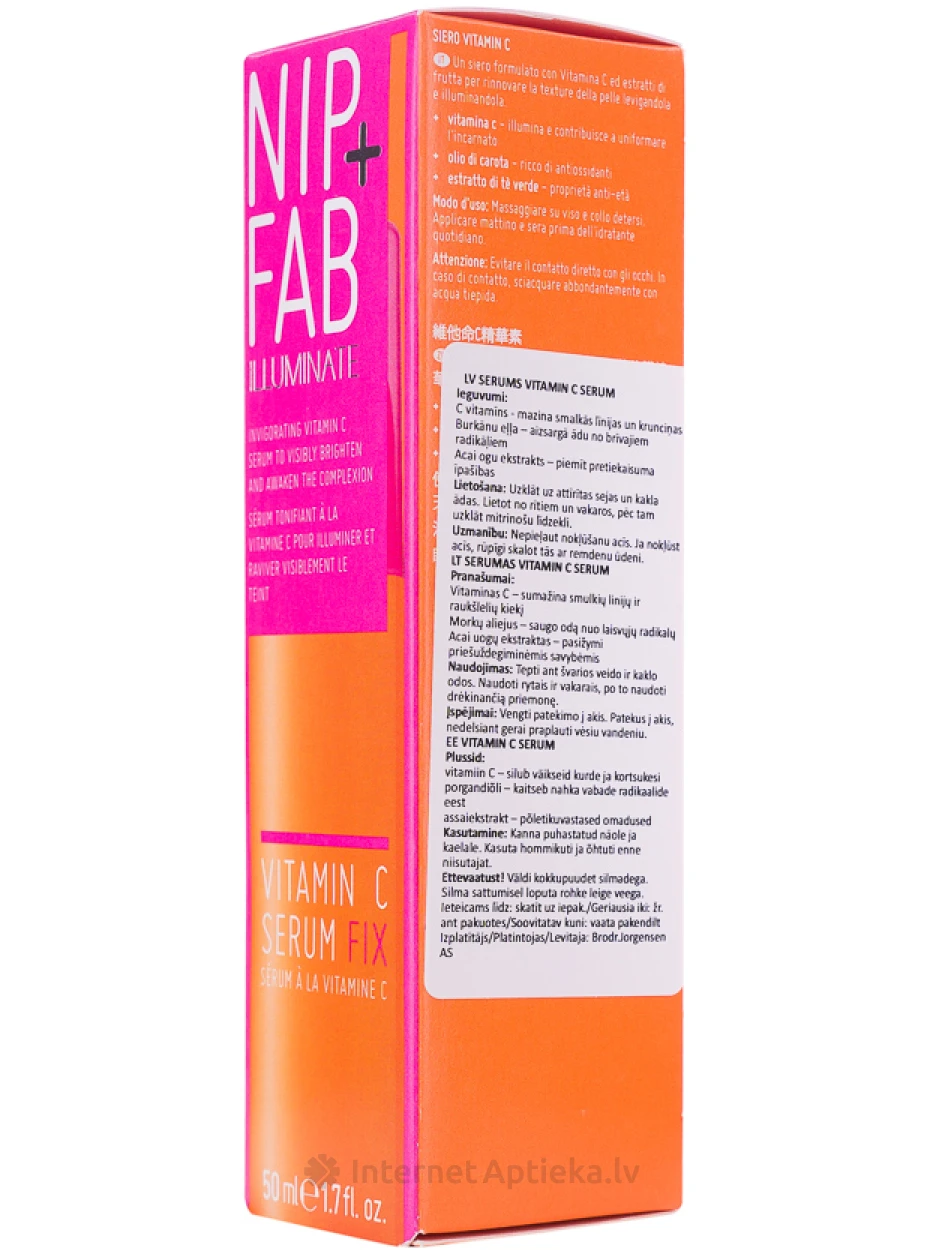 NIP+FAB C-vitamiini seerum näole, 50 ml | internetaptieka.lv