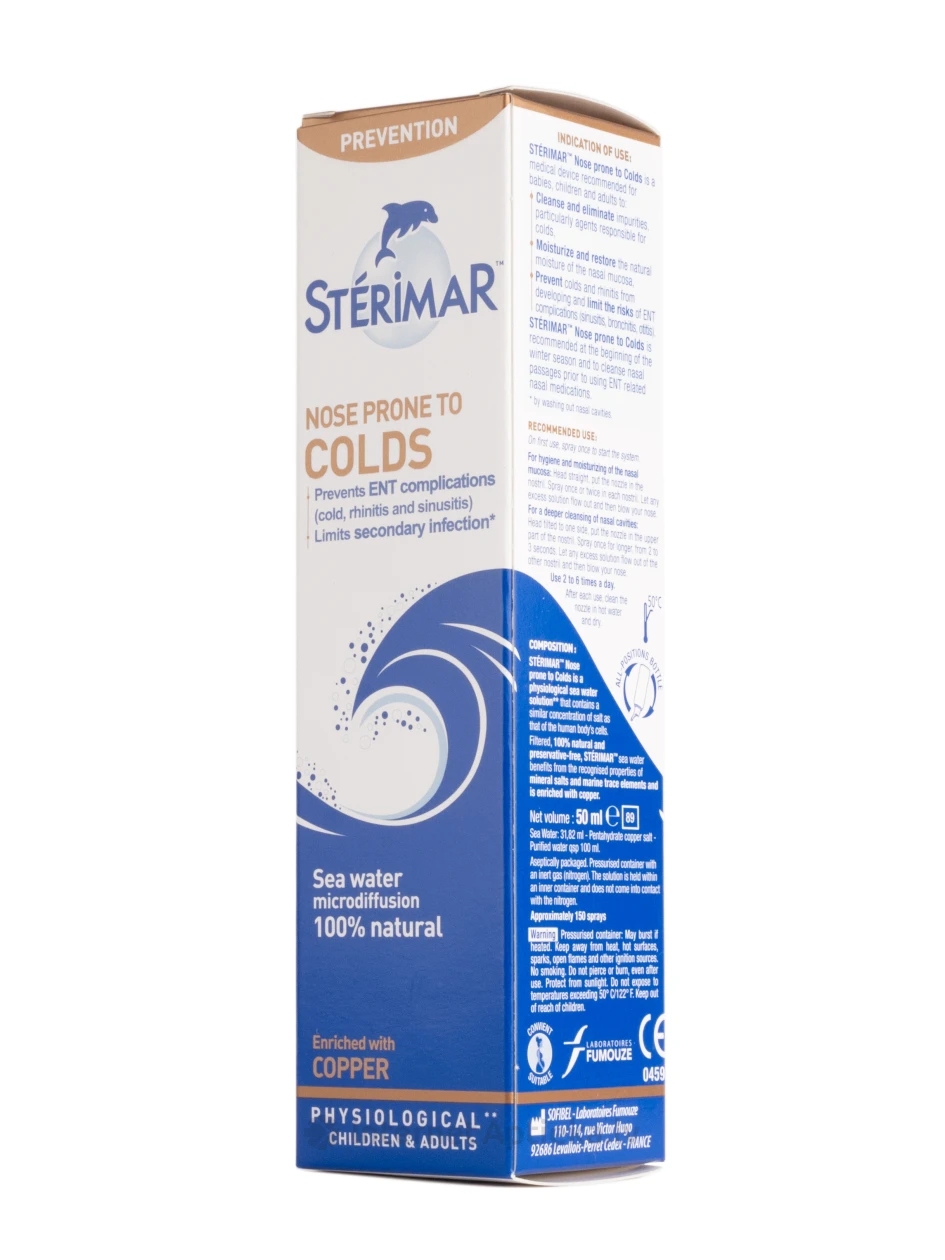 Sterimar назальный спрей - морская вода с содержанием меди, 50 мл | internetaptieka.lv