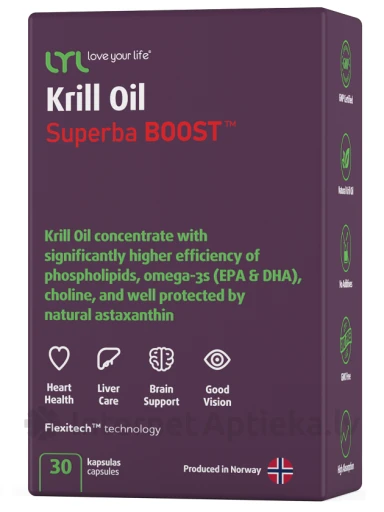 LYL Krill Oil Superba BOOST, 30 kapsulas | internetaptieka.lv
