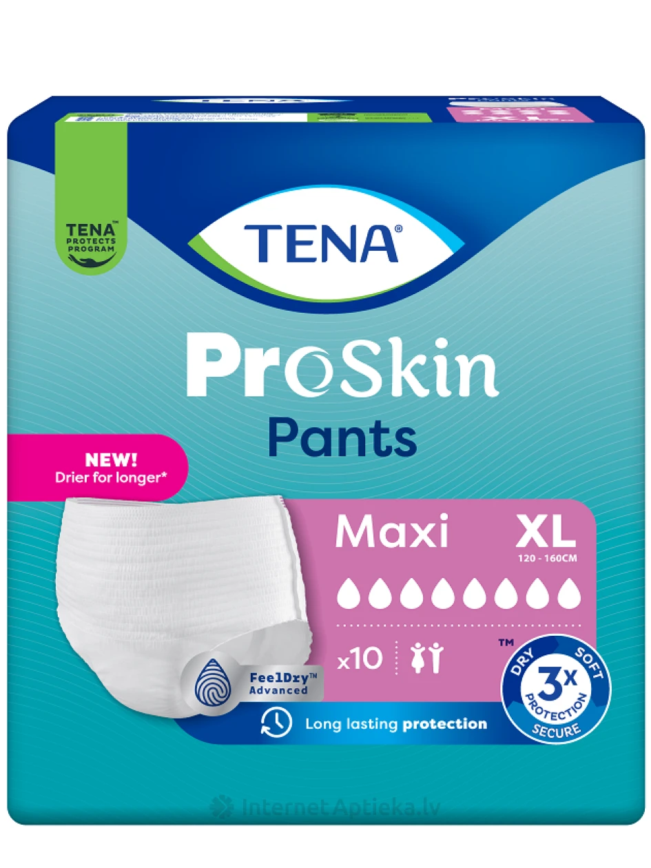 Tena Pants Maxi подгузники-трусы для взрослых, XL, 10 шт. | internetaptieka.lv