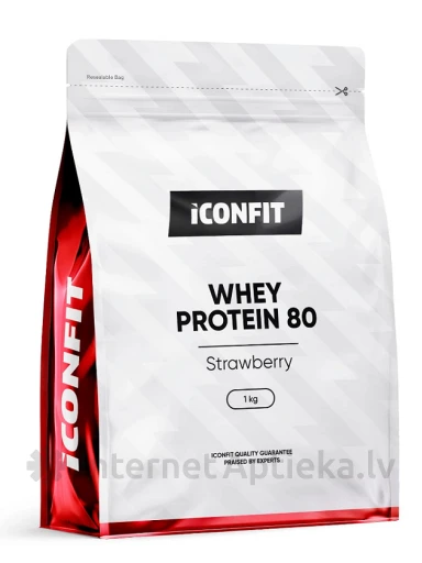 ICONFIT vadakuproteiin 80 maasika maitsega, 1 kg | internetaptieka.lv