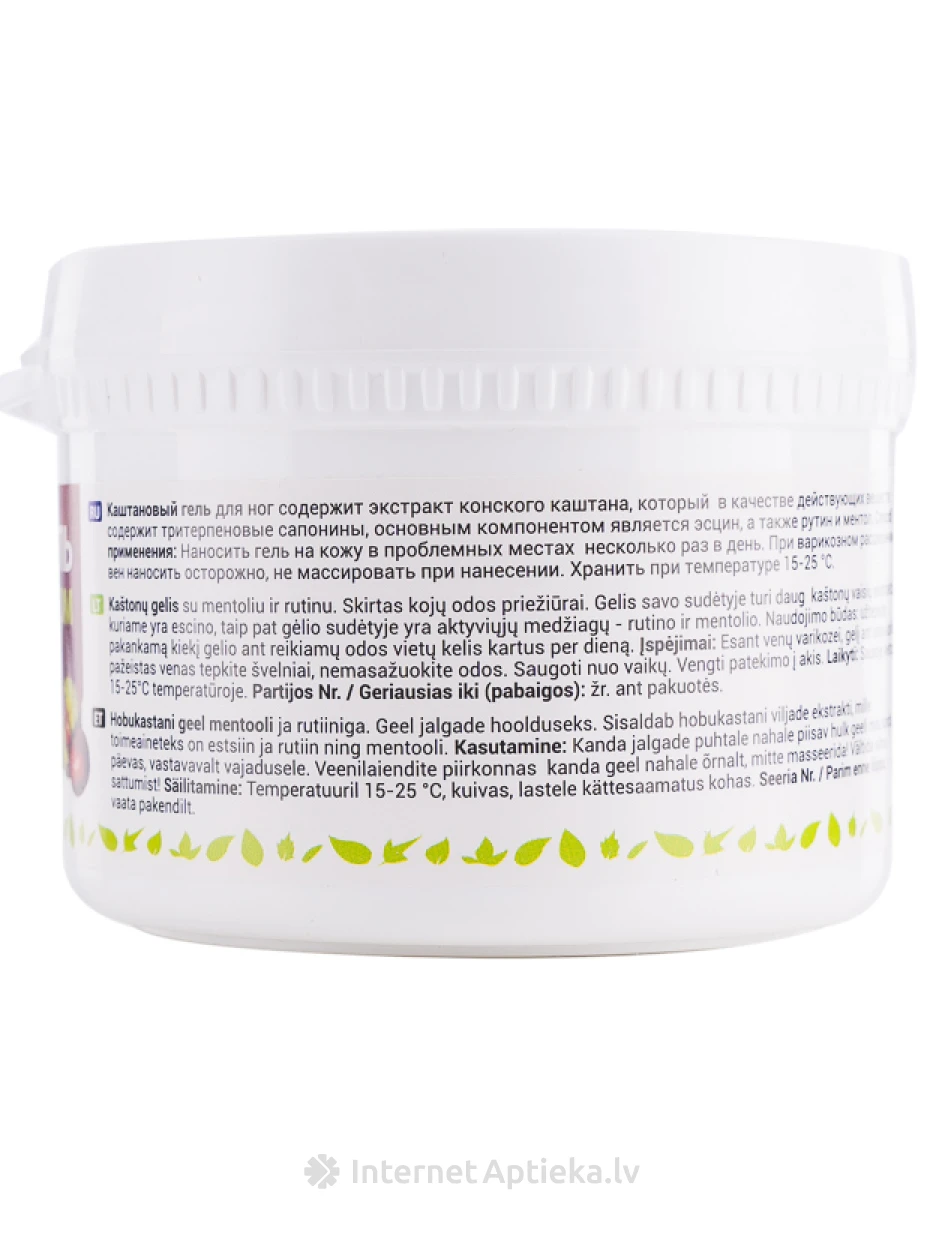 VIRDE гель для ног с каштаном и ментолом, 250 мл | internetaptieka.lv