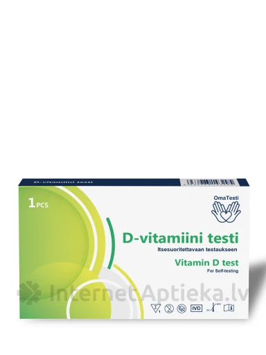 OmaTesti Ātrā D vitamīna testa kasete (Pilnasiņu paraugs), 1 gb. | internetaptieka.lv