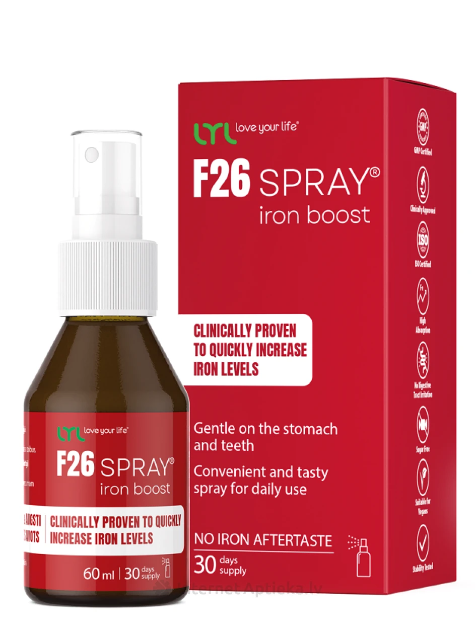 LYL F26 SPRAY® iron boost sprej, 60 ml | internetaptieka.lv
