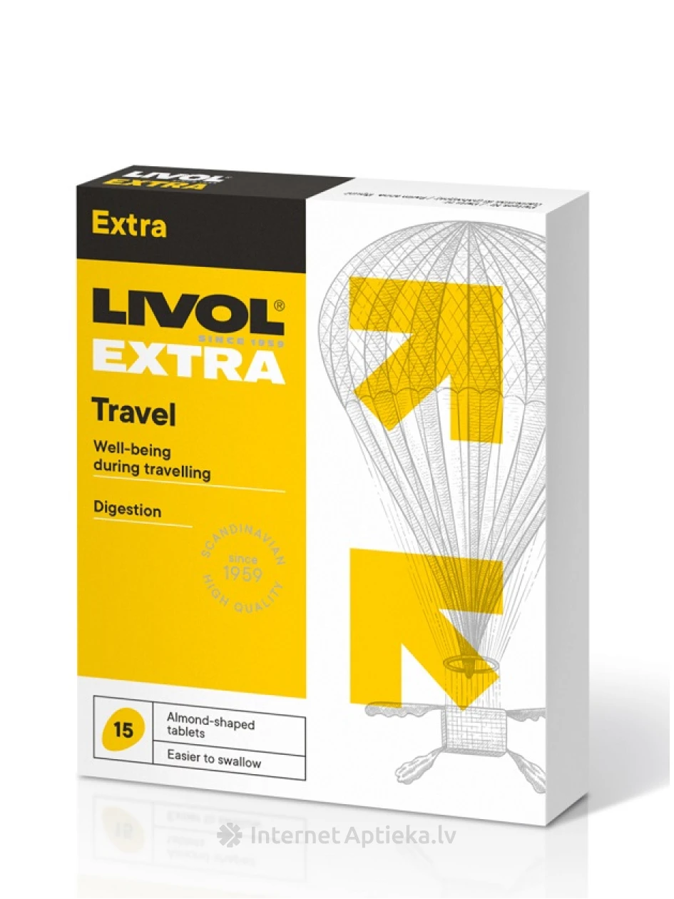 Livol Extra Travel reisideks, 15 tabletti | internetaptieka.lv