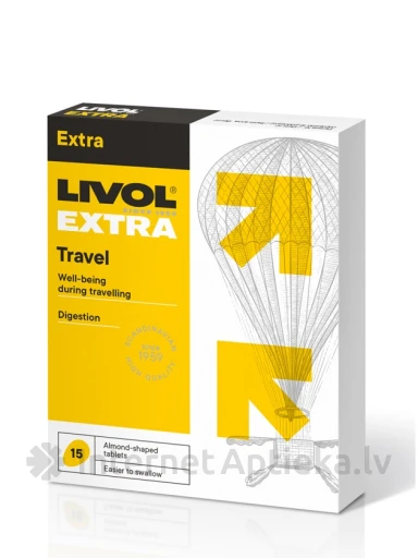 Livol Extra Travel reisideks, 15 tabletti | internetaptieka.lv