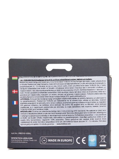Tickless Pet ultraskaņas ierīce pret blusām un ērcēm suņiem, kaķiem, melna, 1 gb. | internetaptieka.lv