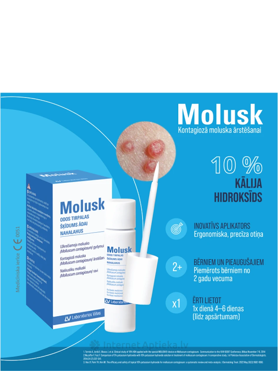 Molusk 10% раствор для кожи, 3 г | internetaptieka.lv