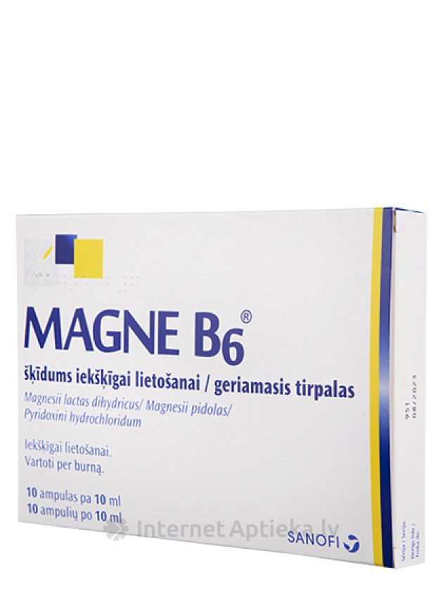 Sanofi Magne B6 šķīdums, 10 ampulas - InternetAptieka.lv