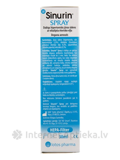 Sinurin deguna aerosols, 30 ml | internetaptieka.lv