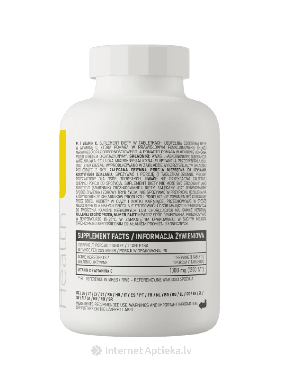OstroVit Vitamin C 1000 mg kapsulės, 120 vnt. | internetaptieka.lv