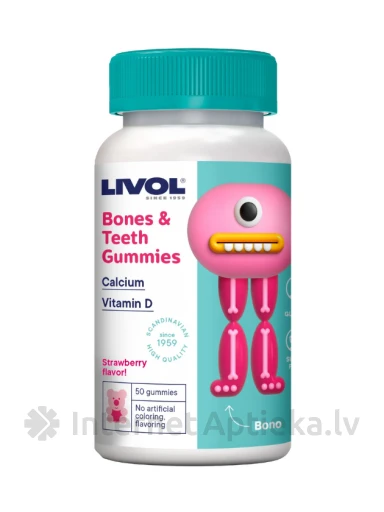 Livol Bones & Teeth näritavad pastillid, 50 tk | internetaptieka.lv
