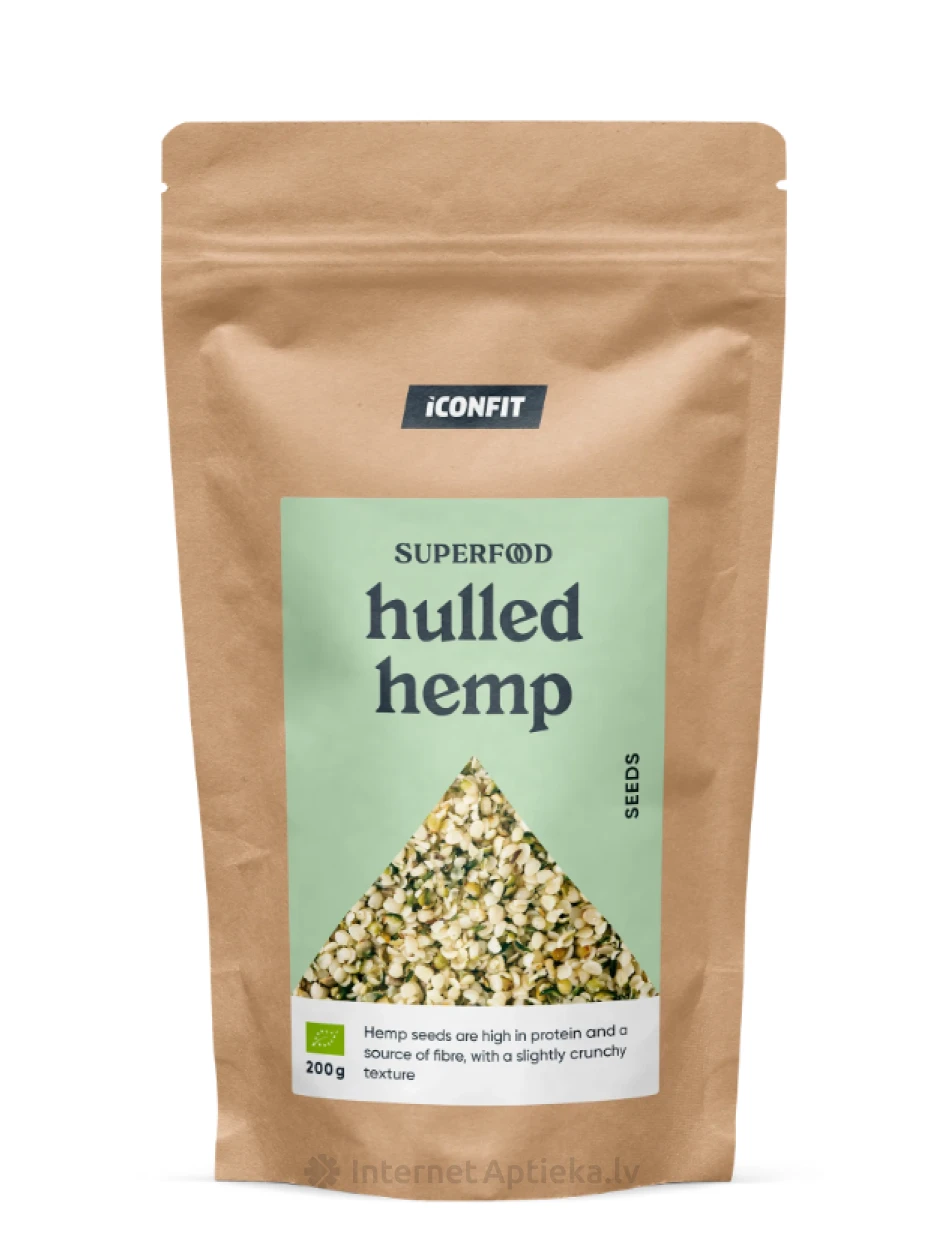 ICONFIT Organic kaņepju sēklas, 200 g | internetaptieka.lv
