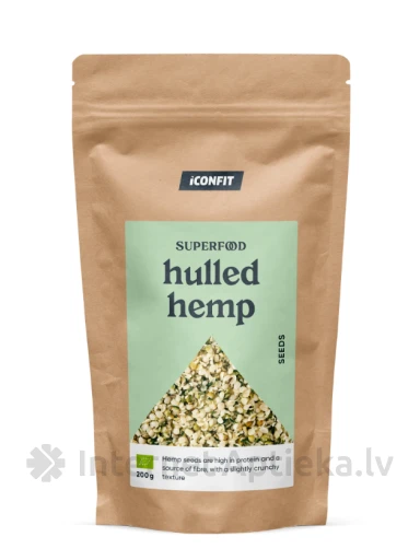 ICONFIT mahedad kooritud kanepiseemned, 200 g | internetaptieka.lv