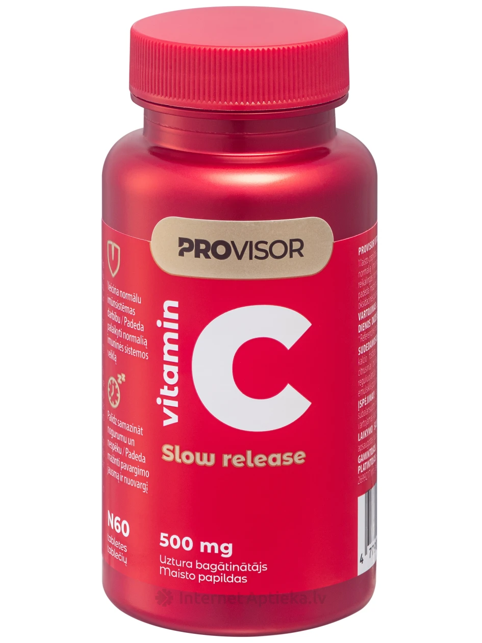 PROVISOR C-vitamiin 500 mg Prolong, 60 tabletti | internetaptieka.lv