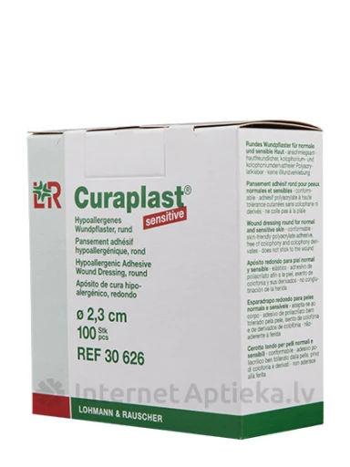 Curaplast sensitive plāksteri 2.3 cm apaļi, 100 gb | internetaptieka.lv