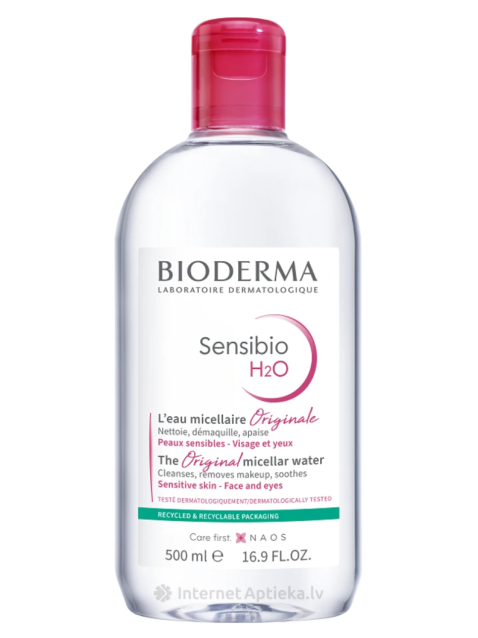 Bioderma Sensibio H2O очищающая вода для чувствительной кожи, 500 мл | internetaptieka.lv