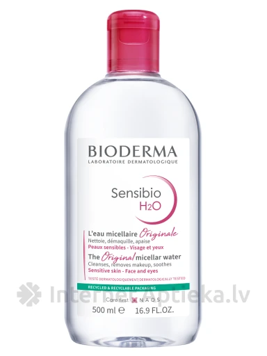 Bioderma Sensibio H2O attīrošs ūdens jutīgai ādai, 500 ml | internetaptieka.lv