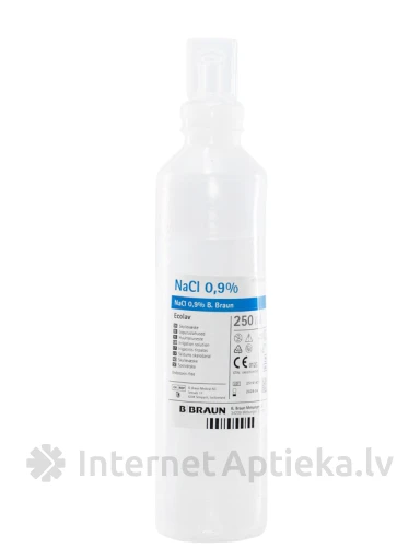 Sodium Chloride B.Braun ECOLAV skalošanas šķīdums 0.9%, 250 ml | internetaptieka.lv