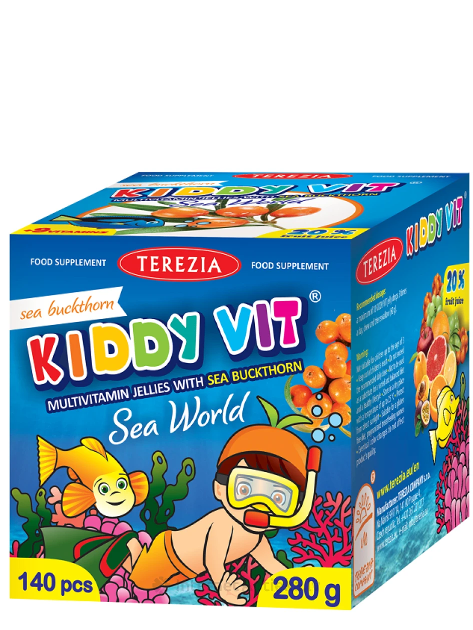 Terezia KIDDY VIT® astelpajuga, SeaWorld, 140 tarretisekujukest | internetaptieka.lv