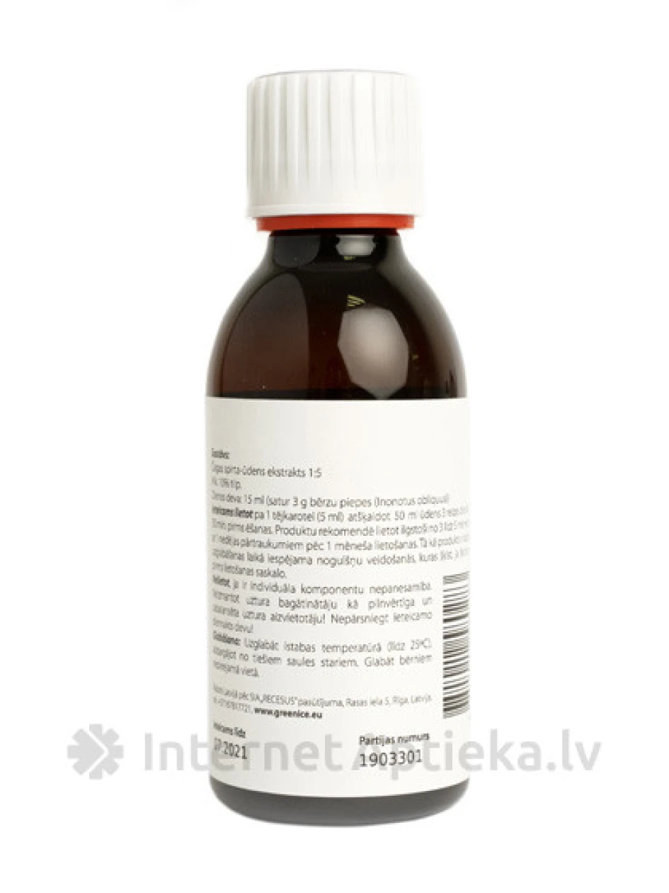 GreenIce Čagas šķidrais ekstrakts, 150 ml | internetaptieka.lv