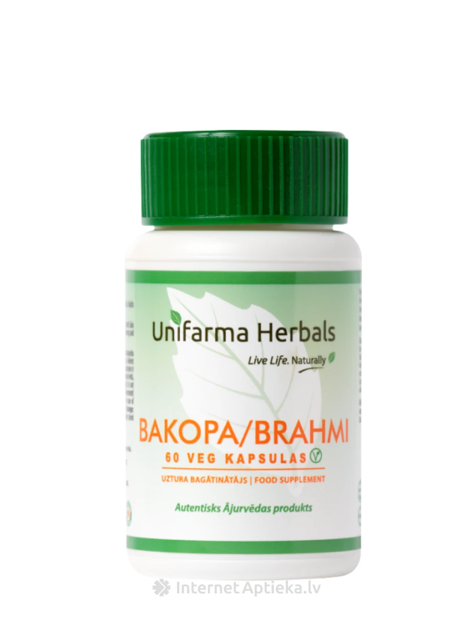 Unifarma Herbals BACOPA/BRAHMI veg kapsulas, 60 gb. | internetaptieka.lv