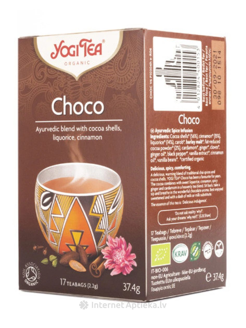 Tēja Yogi Choco, 34 g | internetaptieka.lv