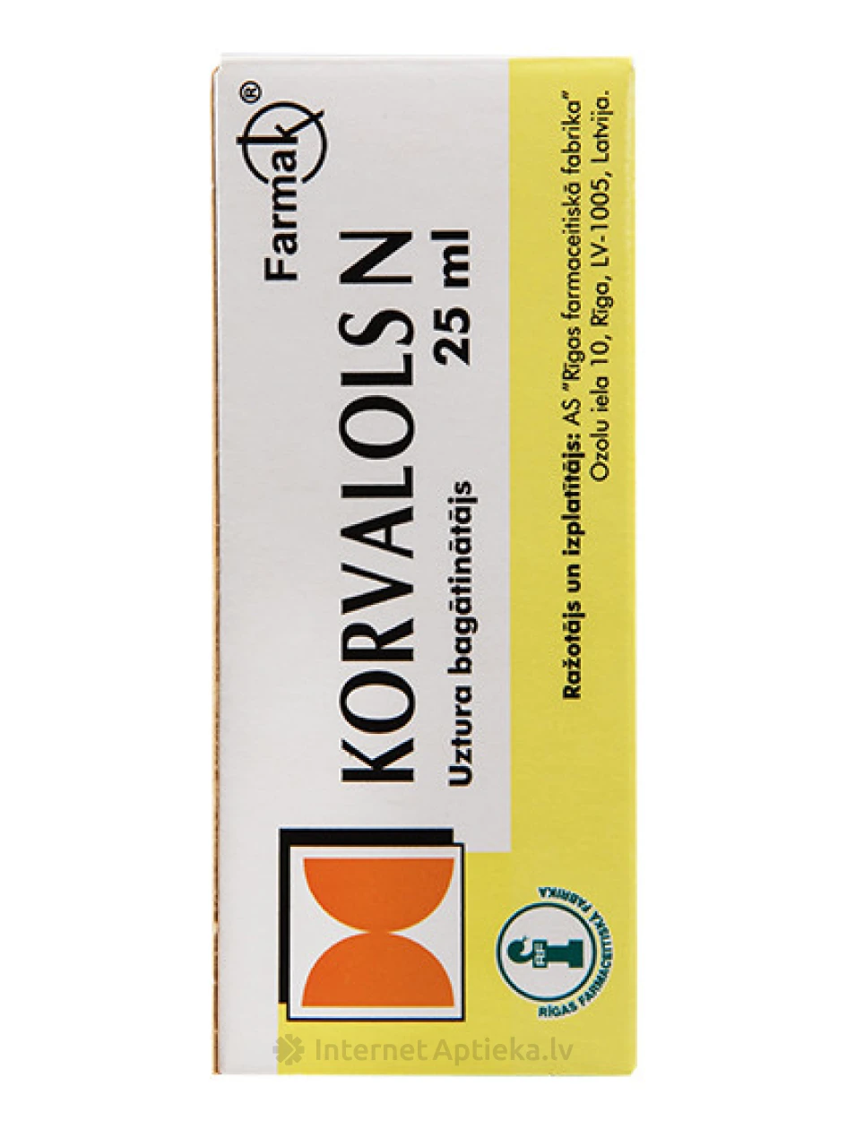 Korvalols N pilieni, 25 ml | internetaptieka.lv