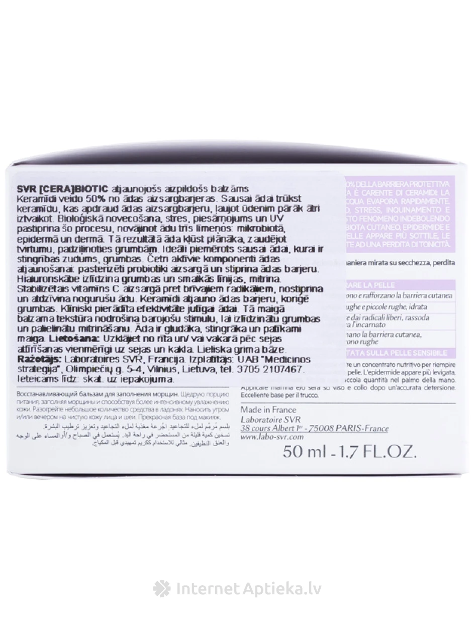 SVR CERA BIOTIC atjaunojošs aizpildošs balzāms, 50 ml | internetaptieka.lv