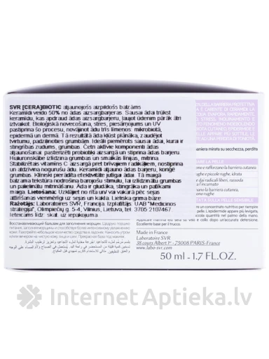 SVR CERA BIOTIC atjaunojošs aizpildošs balzāms, 50 ml | internetaptieka.lv