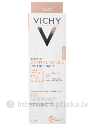 VICHY Capital Soleil UV-Age SPF50+ тонирующий флюид, 40 мл | internetaptieka.lv