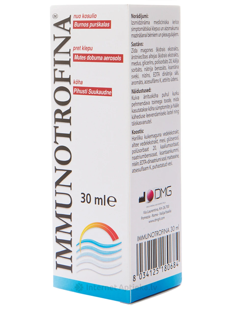 Immunotrofina Аэрозоль от кашля, 30 мл | internetaptieka.lv