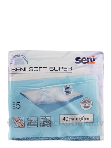 Seni Soft Super Гигиенические пеленки 40 x 60 см, 5 шт. | internetaptieka.lv