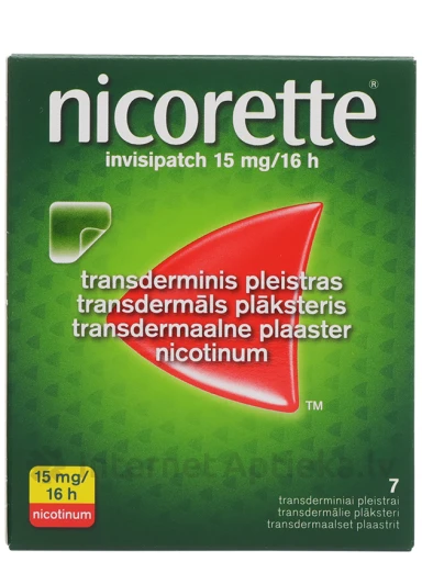 Nicorette plāksteri 15 mg 16h, 7 gb. | internetaptieka.lv