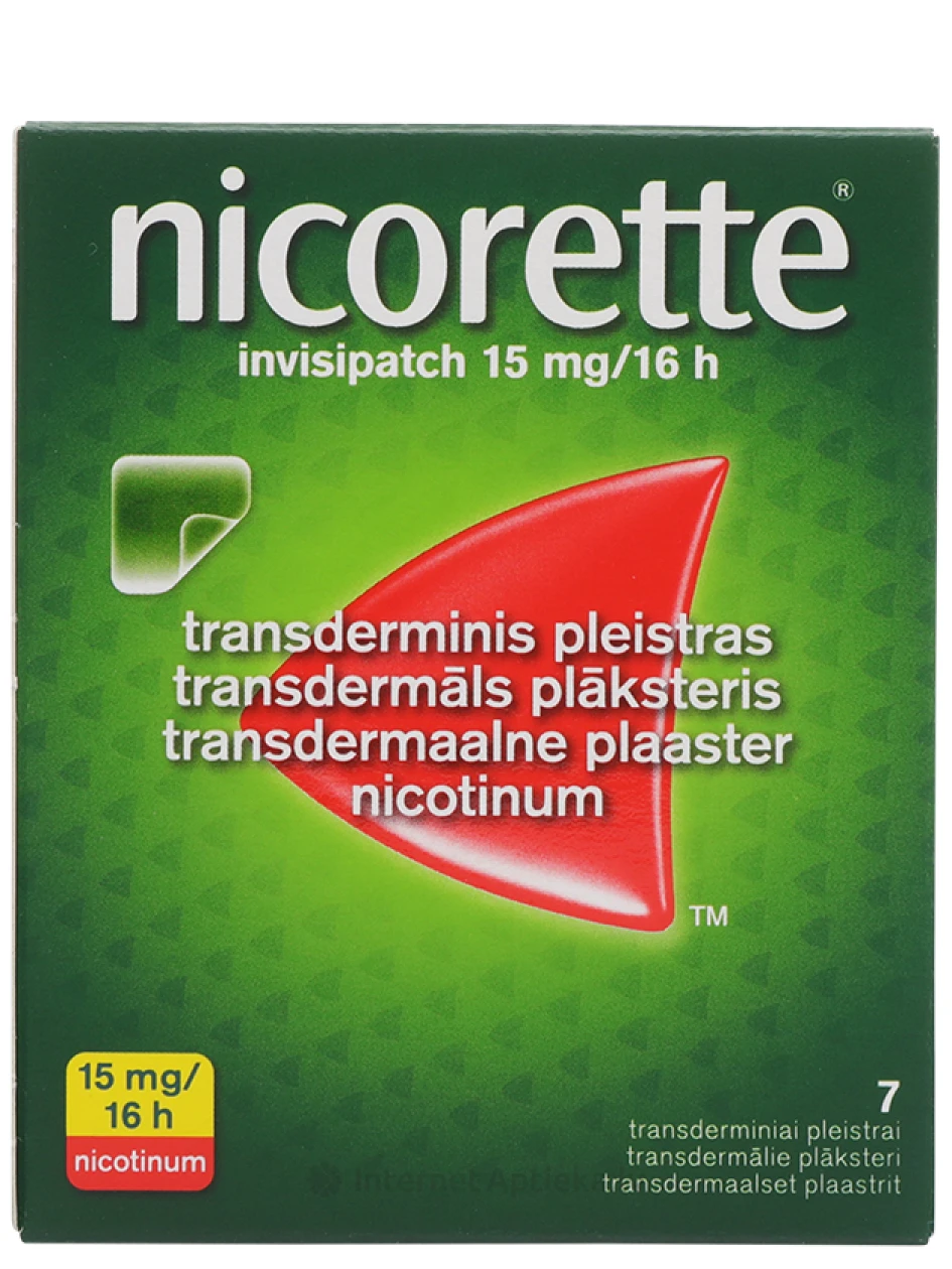 Nicorette plaastrid 15 mg/16h, 7 tk. | internetaptieka.lv