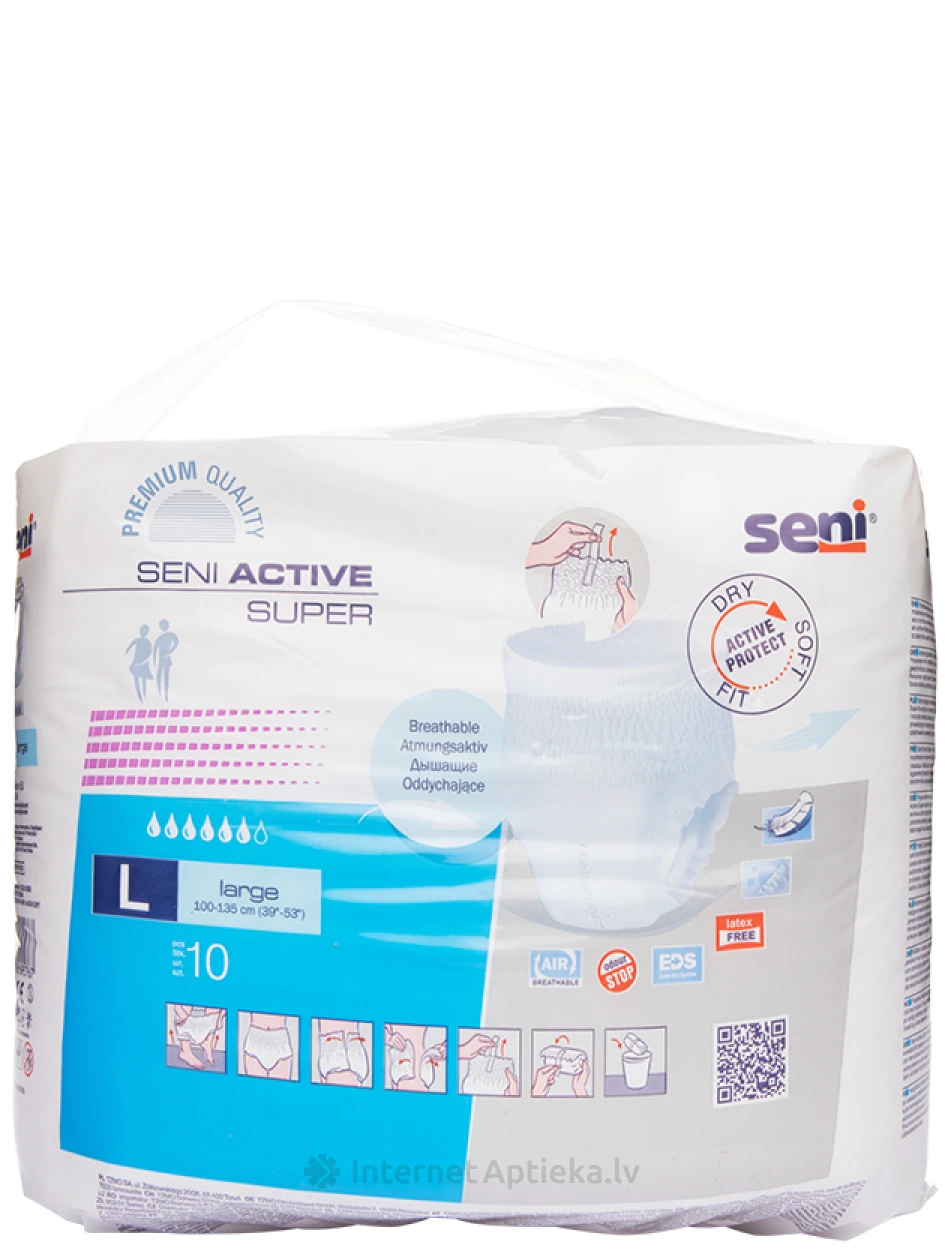 Трусики Seni Active Super, L, 10 шт. | internetaptieka.lv