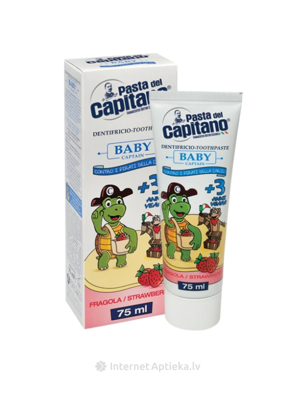 Pasta del Capitano Gel Laste hambapasta Strawberry 3+, 75 ml | internetaptieka.lv