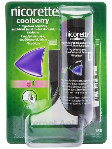 Nicorette Coolberry 1 мг/доза аэрозоль, 13.2 мл | internetaptieka.lv