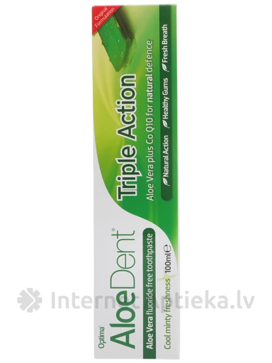 AloeDent Triple Action zobu pasta ar Aloe Vera (alveju), 100 ml | internetaptieka.lv