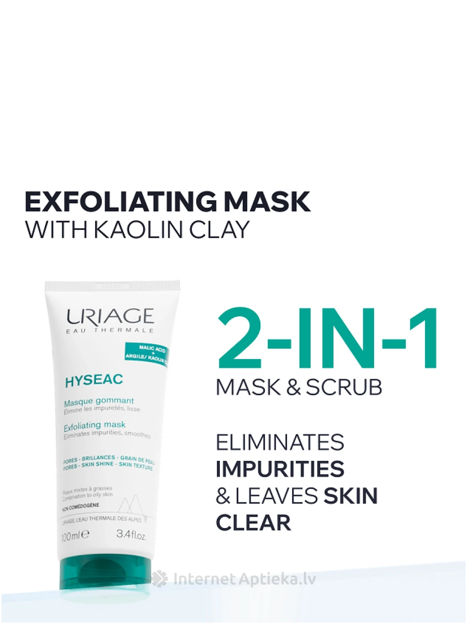 URIAGE Hyseac eksfoliējoša maska, 100 ml | internetaptieka.lv