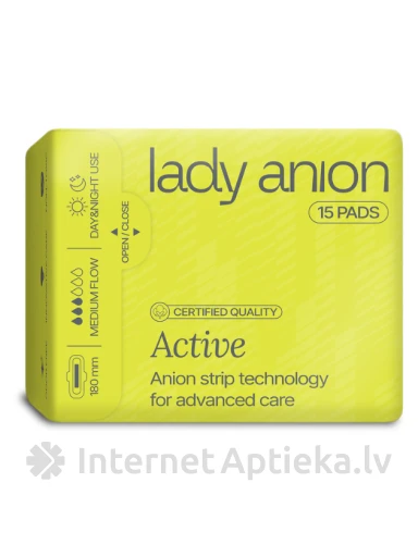 Lady Anion Active hügieenipaketid 180MM, 15 tk. | internetaptieka.lv
