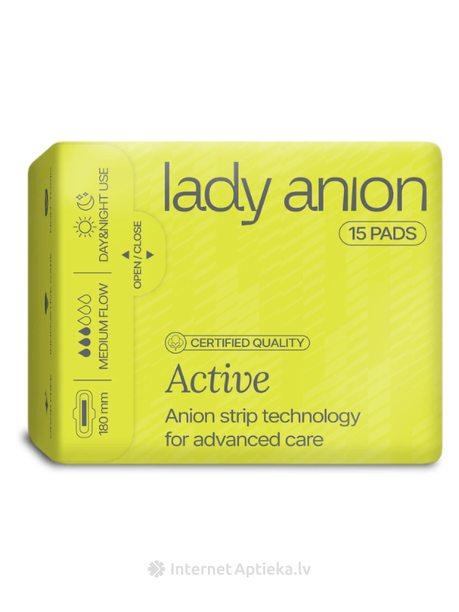Lady Anion Active hügieenipaketid 180MM, 15 tk. | internetaptieka.lv