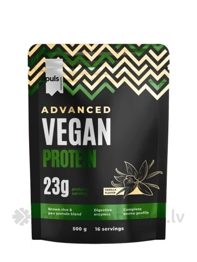 Puls Advanced Vaniļas vegānu proteīna pulveris, 500 g | internetaptieka.lv