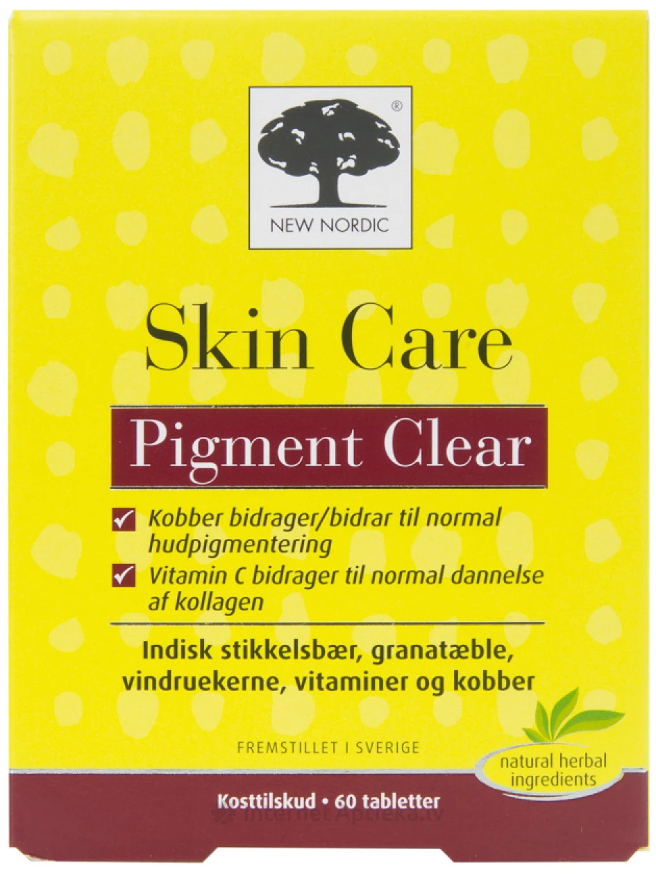 New Nordic Skin Care Pigment Clear, 60 таблеток | internetaptieka.lv