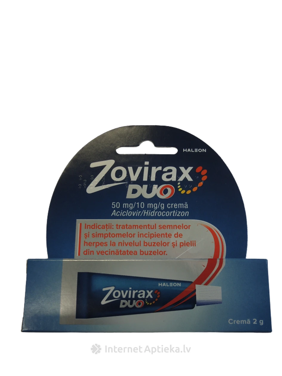 Zovirax Duo 50 mg/10 mg/g krēms, 2 g | internetaptieka.lv