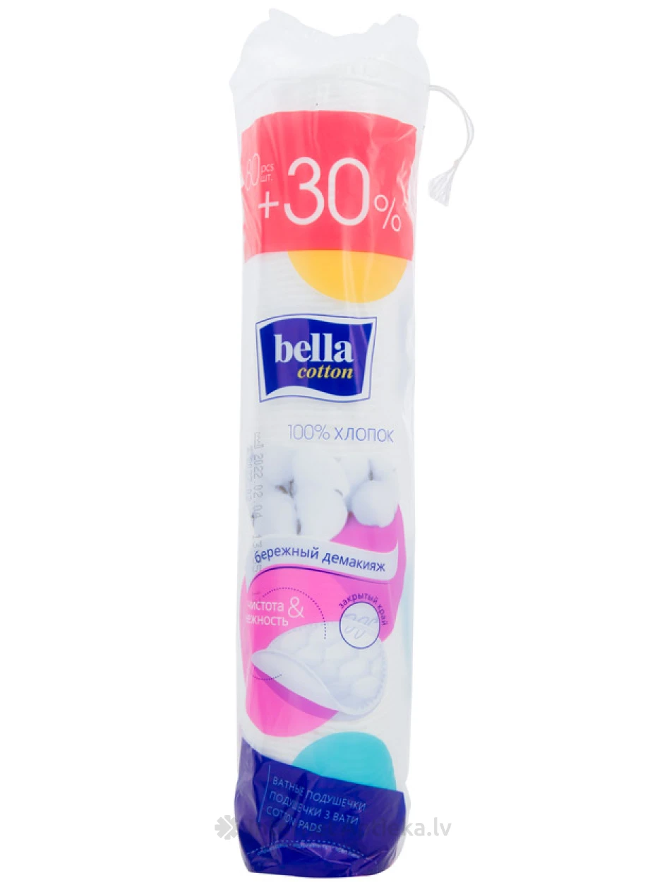Bella Cotton vates plāksnītes, 80 gb. + 30% | internetaptieka.lv
