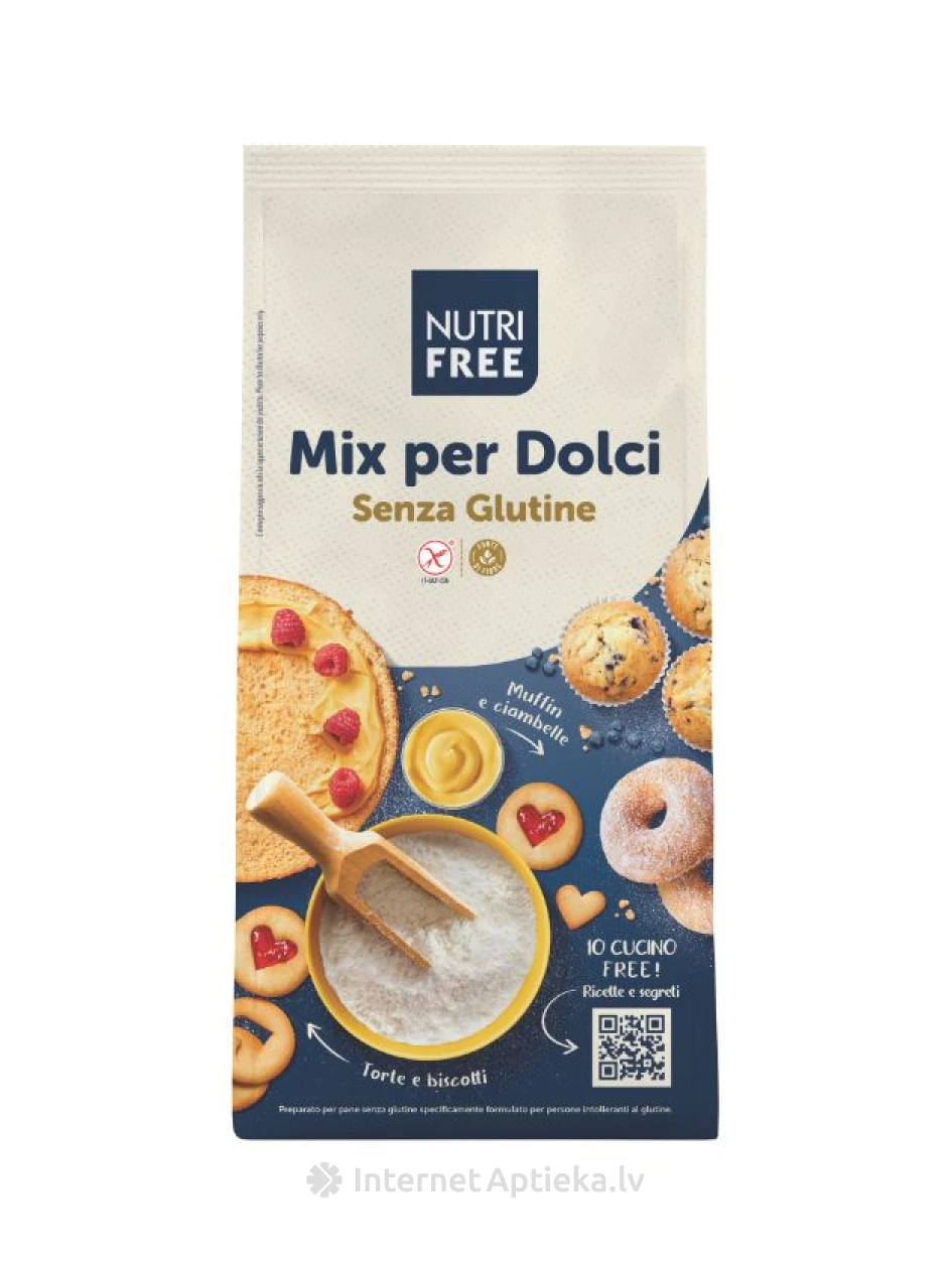 NUTRIFREE MIX PER DOLCI безглютеновая мучная смесь для тортов, 1000 г | internetaptieka.lv