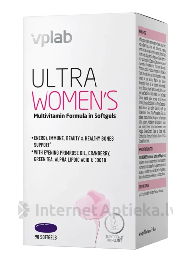 VPLAB Ultra Women's Multivitamin Formula, 90 kapsulas | internetaptieka.lv