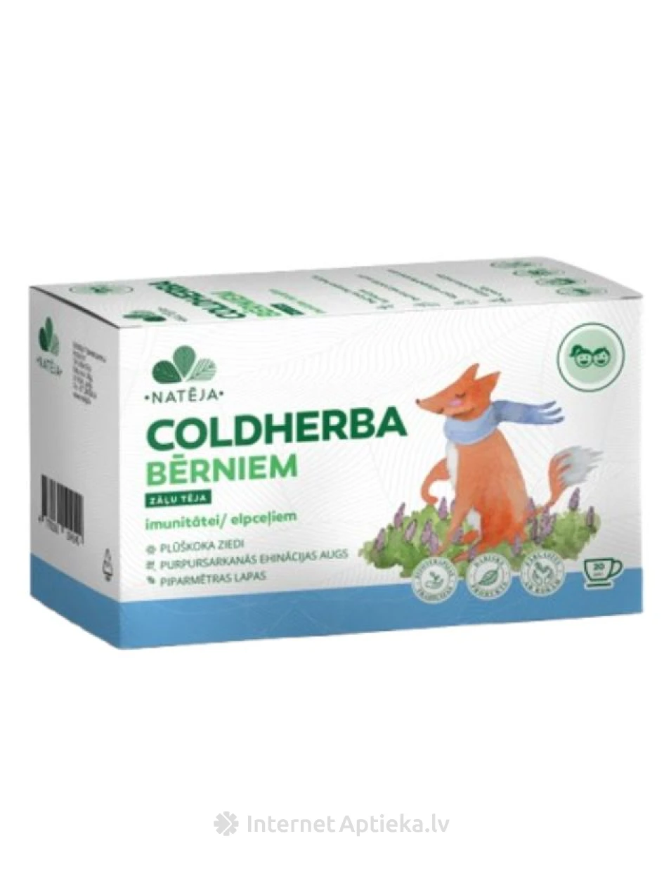 Natēja Coldherba для детей, травяной чай, 20 пакетиков | internetaptieka.lv